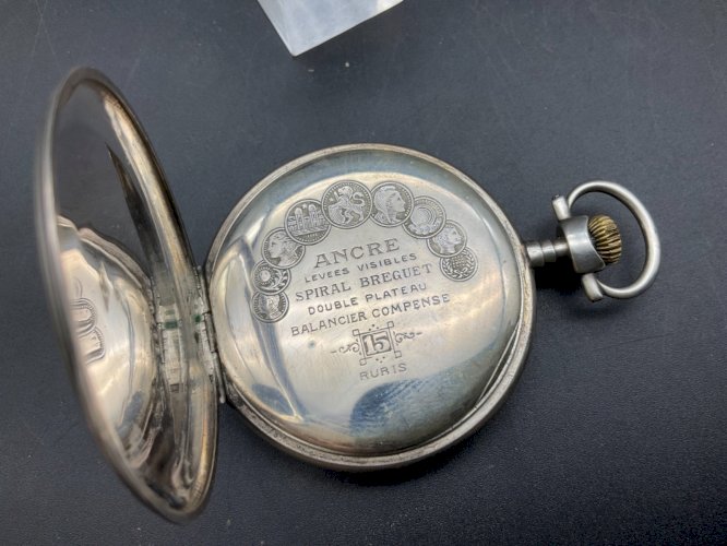 Ancienne Montre Gousset régulateur en argent .