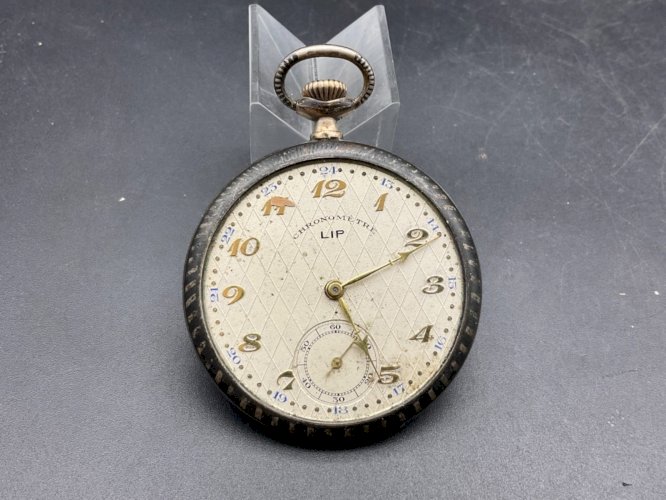 Ancienne Montre Gousset régulateur LIP ARGENT NIELLÉ brasserie Georges 1914-1930