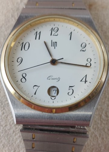 Ancienne montre Quartz, Lip dateur, vintage