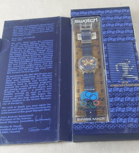 Ancienne montre Swatch, centenaire des Jeux Olympiques, 1894-1994