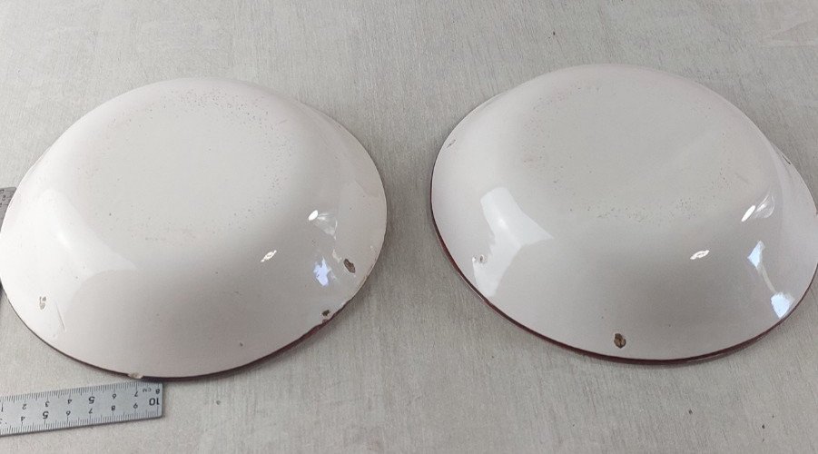 Ancienne paire d'assiettes creuses, décor oiseaux ,faïence de l'Est / Islettes