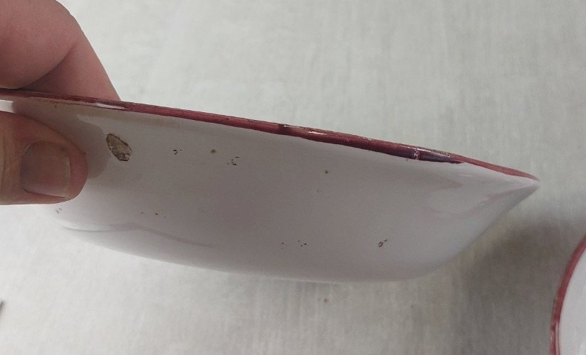 Ancienne paire d'assiettes creuses, décor oiseaux ,faïence de l'Est / Islettes