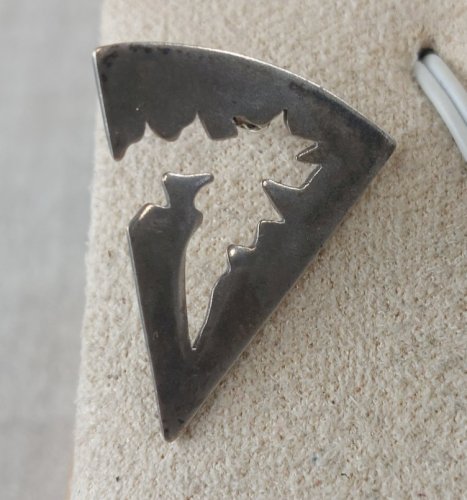 Ancienne paire de boucles d'oreilles, b&b, en argent massif, vintage