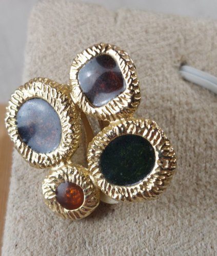 Ancienne paire de boucles d'oreilles clip, style haute couture, Dolce Vita