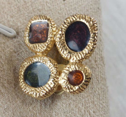 Ancienne paire de boucles d'oreilles clip, style haute couture, Dolce Vita