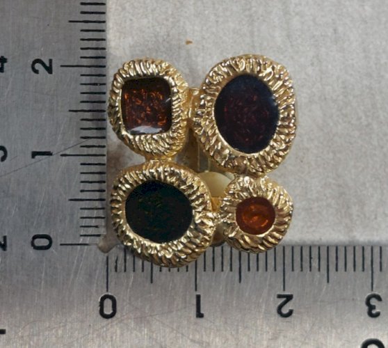 Ancienne paire de boucles d'oreilles clip, style haute couture, Dolce Vita