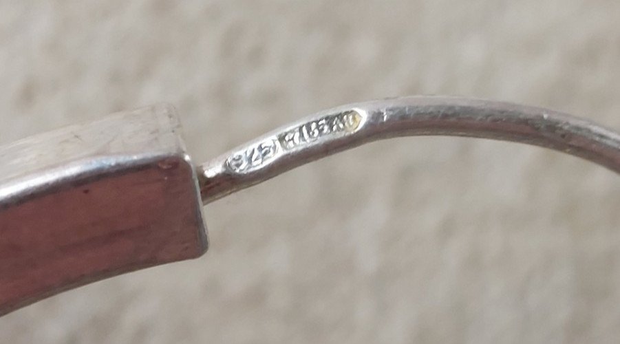 Ancienne paire de boucles d'oreilles, créoles, en argent massif