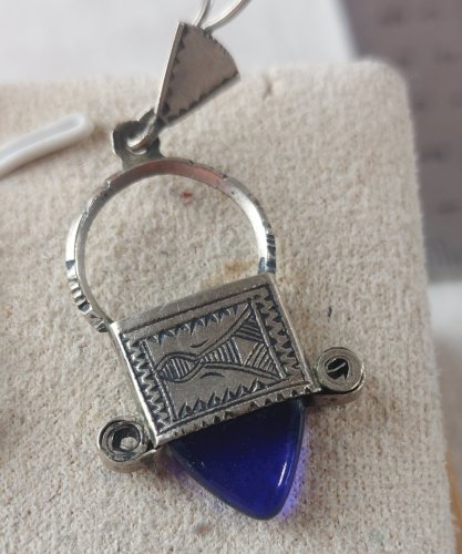 Ancienne paire de boucles d'oreilles ethnique, croix d'Ingall, en argent