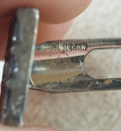 Ancienne paire de boutons de manchettes, en argent 835, Mecan