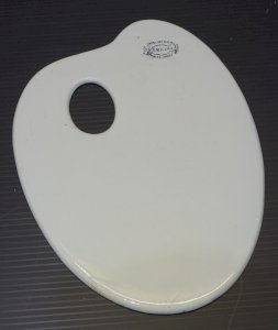 - ANCIENT PALETTE of PAINTER OPAQUE PORCELAIN CREIL & MONTEREAU L M & Cie D