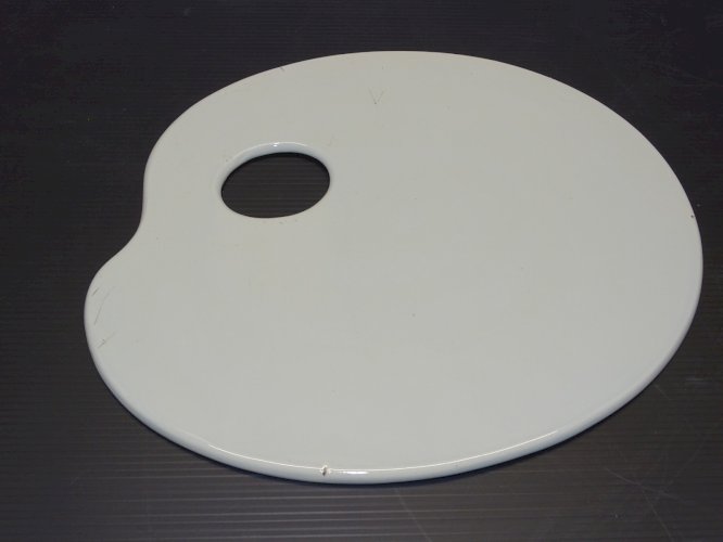-ANCIENNE PALETTE de PEINTRE PORCELAINE OPAQUE CREIL & MONTEREAU  L M  & Cie  D