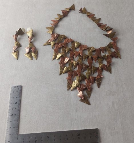 Ancienne parure de collier + boucles d'oreilles, Jean Baptiste Périclès Haiti