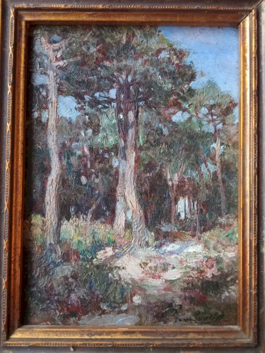 Ancienne Peinture paysage cadre encadrement doré  Old paint golden Frame 19 Ème