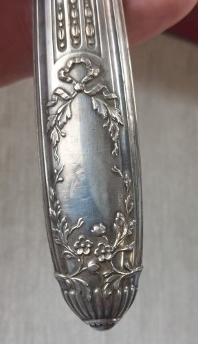 Ancienne pelle à tarte, manche en argent massif, en coffret