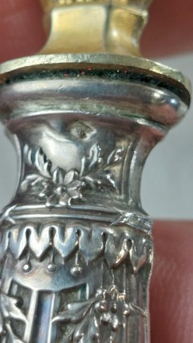 Ancienne pelle à tarte, manche en argent massif, en coffret