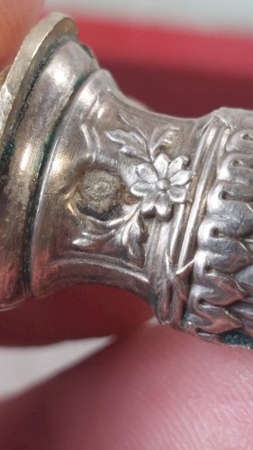 Ancienne pelle à tarte, manche en argent massif, en coffret