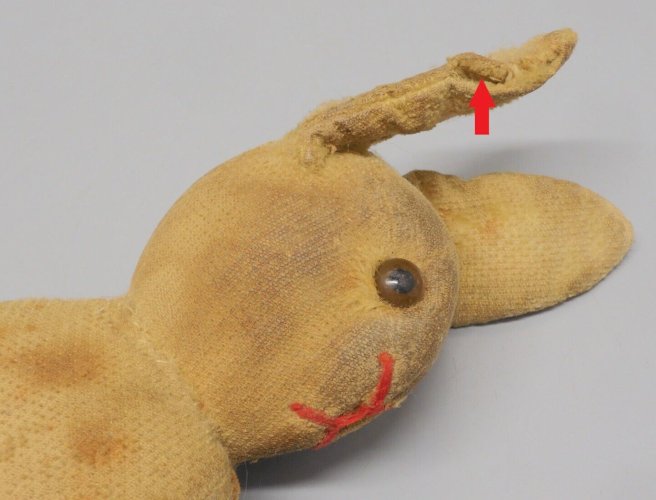 -ANCIENNE PELUCHE LAPIN JOUET ANCIEN TRES Usagé JUS de GRENIER COLLECTION   D