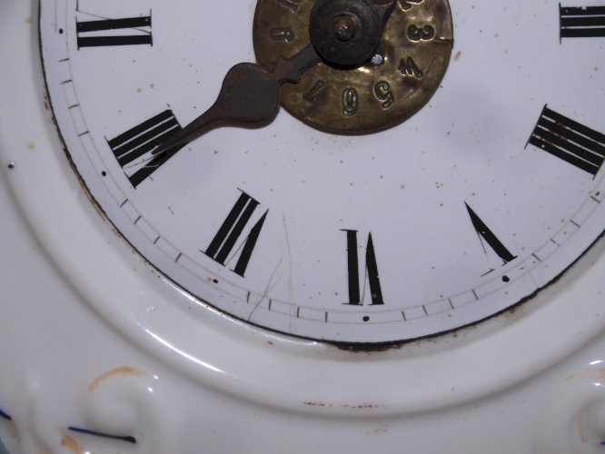 -ANCIENNE PENDULE FORET NOIRE PORCELAINE avec 2 SONNERIES COLLECTION HORLOGE  D