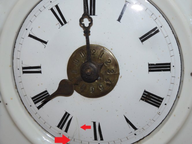 -ANCIENNE PENDULE FORET NOIRE PORCELAINE avec 2 SONNERIES COLLECTION HORLOGE  D