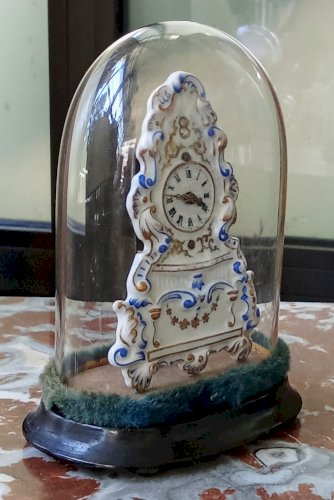 Ancienne Pendule Horloge Miniature Zappler Austrian Porcelaine 19 Ème Old Clock
