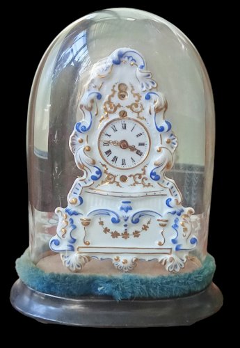 Ancienne Pendule Horloge Miniature Zappler Austrian Porcelaine 19 Ème Old Clock