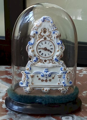 Ancienne Pendule Horloge Miniature Zappler Austrian Porcelaine 19 Ème Old Clock