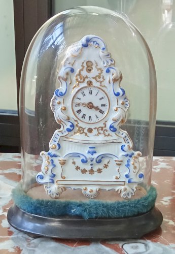 Ancienne Pendule Horloge Miniature Zappler Austrian Porcelaine 19 Ème Old Clock