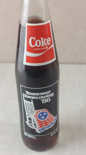 Ancienne petite bouteille de Coca Cola, 100 ans / centenaire, 1986 ^