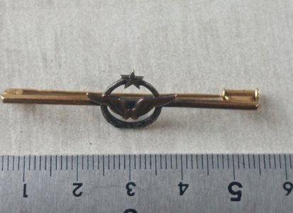 Ancienne petite broche, brevet de pilote de l'armée de l'air, en argent ^