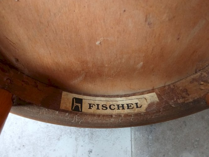 Ancienne Petite Chaise Enfant Fischel Colombine Pierrot Bois Courbé