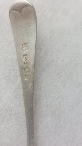 Ancienne petite cuillère à café, en argent, JGNS