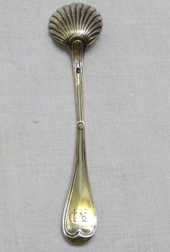 - ANCIENNE PETITE CUILLERE A MOUTARDE SEL CONFITURE Poinçon VIEILLARD Argent  D