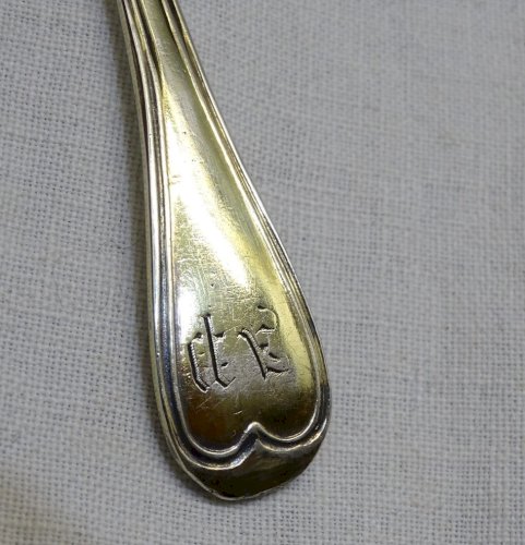 - ANCIENNE PETITE CUILLERE A MOUTARDE SEL CONFITURE Poinçon VIEILLARD Argent  D