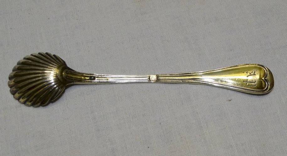 - ANCIENNE PETITE CUILLERE A MOUTARDE SEL CONFITURE Poinçon VIEILLARD Argent  D