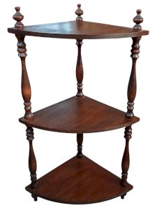 Ancienne Petite étagère Angle Bois Tourné Petit meuble appoint Old Wooden shelf