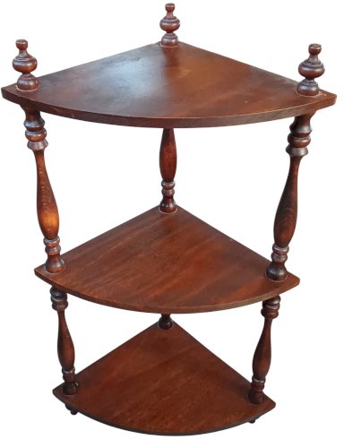 Ancienne Petite étagère Angle Bois Tourné Petit meuble appoint Old Wooden shelf