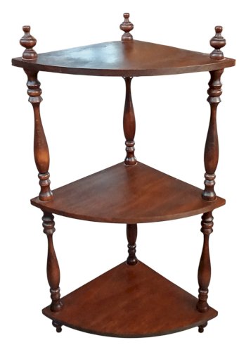 Ancienne Petite étagère Angle Bois Tourné Petit meuble appoint Old Wooden shelf