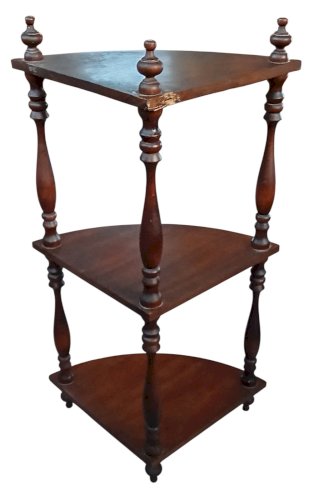 Ancienne Petite étagère Angle Bois Tourné Petit meuble appoint Old Wooden shelf