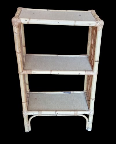Ancienne Petite étagère bibliothèque Rotin Vintage Old rattan bookcase shelf