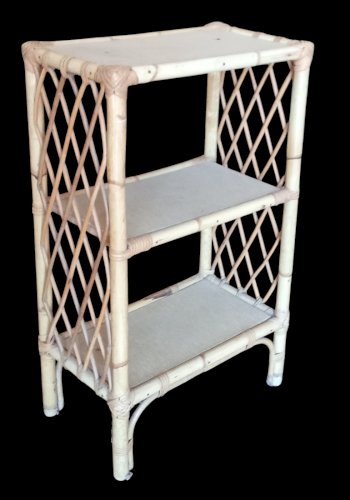 Ancienne Petite étagère bibliothèque Rotin Vintage Old rattan bookcase shelf