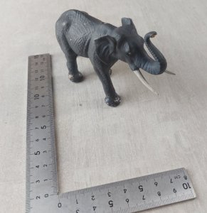 Old small figurine, elephant, made of plastic