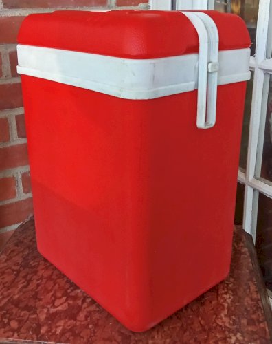 Ancienne Petite Glacière Vintage Rouge EDA Camping Vacances Vintage