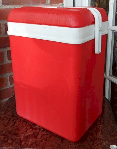 Ancienne Petite Glacière Vintage Rouge EDA Camping Vacances Vintage