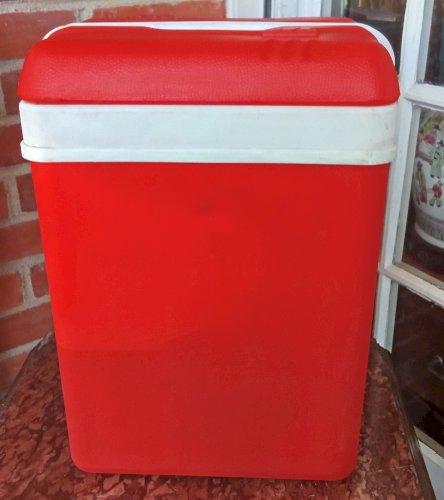 Ancienne Petite Glacière Vintage Rouge EDA Camping Vacances Vintage
