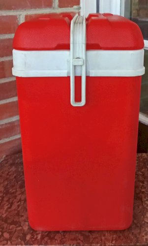 Ancienne Petite Glacière Vintage Rouge EDA Camping Vacances Vintage
