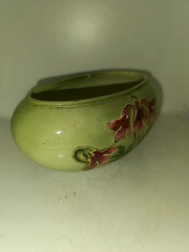 ancienne petite jardiniere a decor floral KG luneville en bon etat