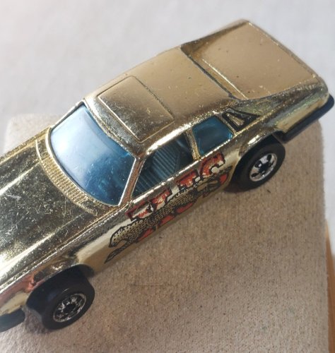 Ancienne petite voiture, Jaguar XJS or / gold, Hot Wheels Mattel 1977 ^