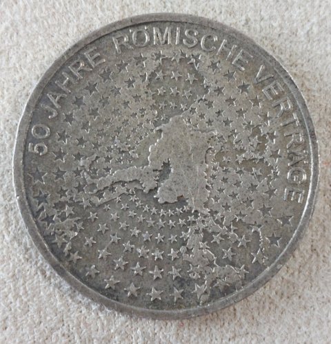 Ancienne pièce de monnaie, 10 Euros, Traité de Rome, 2007 Allemagne, argent ^
