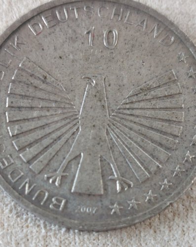 Ancienne pièce de monnaie, 10 Euros, Traité de Rome, 2007 Allemagne, argent ^
