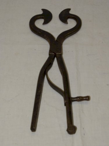 - ANCIENNE PINCE A SUCRE PINCE COUPE SUCRE FER FORGE avec TIGE APPUI    D